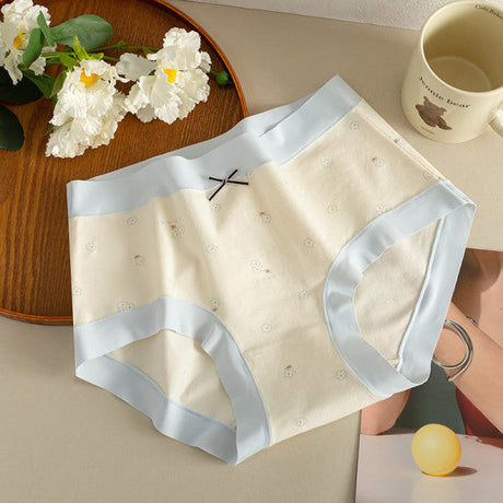 Bow Patched Cotton Hipsters Trendy Women\'s Underwear Collection with Soft Fabric &amp; Elastic Waist - Blue Multi - Shop N Save