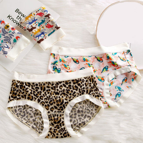 Stylish Animal Print Hipster Panties Soft Breathable Cotton Blend Underwear for Women. Perfect for Summer Fashion - Shop N Save