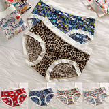 Stylish Floral Cartoon Printed Panty Soft Breathable Women\'s Underwear for Summer Fashion Hipster Style Elastic Closure Multi-Color - Shop N Save