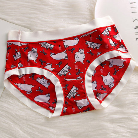 Stylish Animal Cartoon Print Hipster Panties Soft Breathable and Colorful Underwear for Women. - Shop N Save