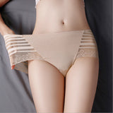 Stylish Floral Lace Hipster Underwear in Soft Cotton Blend Luxury Slim Fit Women's Panty - Skin - Shop N Save
