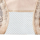 Luxurious Lace High Waist Wedding Underwear Soft Cotton Blends Floral Embroidered Bow Patch - Skin - Shop N Save