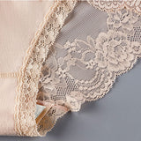 Luxurious Lace High Waist Wedding Underwear Soft Cotton Blends Floral Embroidered Bow Patch - Ice Lake Blue - Shop N Save