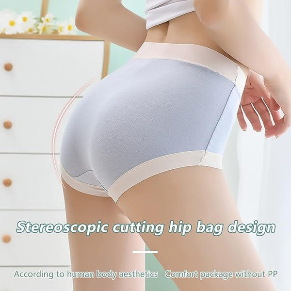 Stylish Cotton Blend Hipsters Comfortable Slim-Fitting Women's Underwear - Blue White - Shop N Save