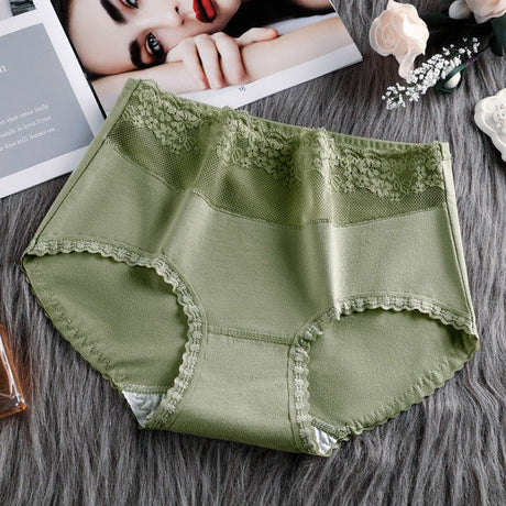 Stylish Lace Patched Hipster Underwear for Women Slim Fit Casual Fashion in Green Spandex - Shop N Save