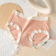Striped Heart Pattern Underwear Wavy Stylish Women Undergarments Panty Summer Wear Light Thin Fabric - White Pink - Shop N Save
