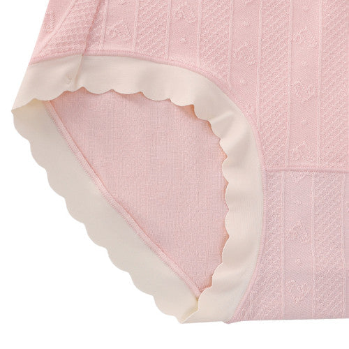 Striped Heart Pattern Underwear Wavy Stylish Women Undergarments Panty Summer Wear Light Thin Fabric - Light Pink - Shop N Save