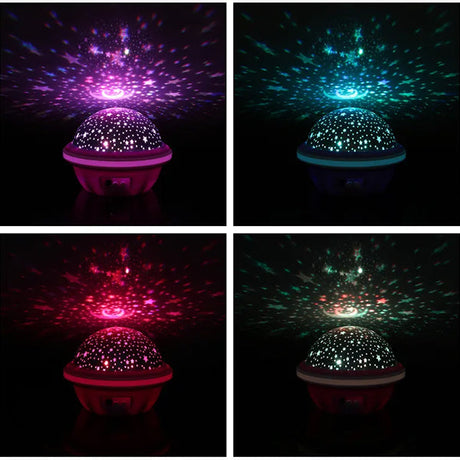 Starry Rotatable Decor Lights USB &amp; Battery Powered Festive Night Lighting for Party Decor Self Assemble - Pink
