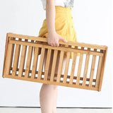 Triple Layer Bamboo Wooden Shoe Rack Space Saving Foldable Storage Organizer for Living Room Household