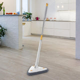 White Adjustable Triangle Mop Automatic Water Squeezing Long Handle for Wall Ceiling Window Reusable Cloth Daily Use - Shop N Save
