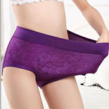 Stylish Floral Hipster Underwear Soft Breathable and Elastic for Women. Normal fit with Cotton Blends and a touch of Spandex. Purple Casual wear. - Shop N Save