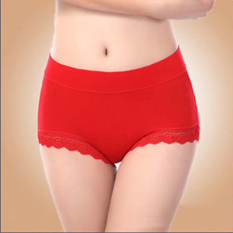 Bold Lace Hipster Underwear Feminine Red Color Breathable and Thin Fabric Perfect for Casual Occasions. Must-have for Women! - Shop N Save
