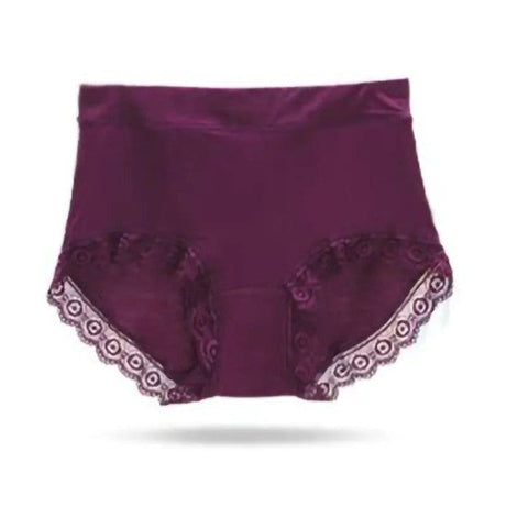 Lace Patched Dark Brown Hipster Underwear for Women Thin Fabric Breathable Elastic Closure Cotton Blend Normal Fit - Shop N Save