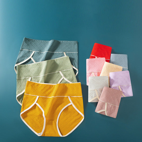 Yellow Geometric Hipster Underwear in Soft Cotton Comfortable Elastic Waistband Women\'s Fashion Lingerie - Shop N Save