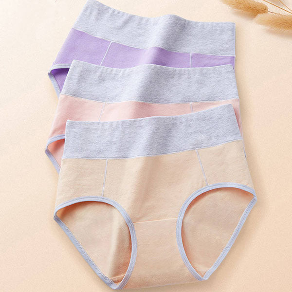 Stylish Elastic Waist Two Tone Cotton Blend Hipster Underwear for Women Soft Fabric Slim Fitted Stretchable Orange - Shop N Save
