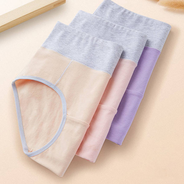 Stylish Elastic Waist Two Tone Cotton Blend Hipster Underwear for Women Soft Fabric Slim Fitted Stretchable Orange - Shop N Save
