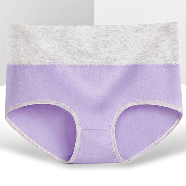 Stylish Light Purple Hipster Cotton Blend Women\'s Underwear Comfortable Elastic Waist Soft Fabric Normal Fit - Shop N Save