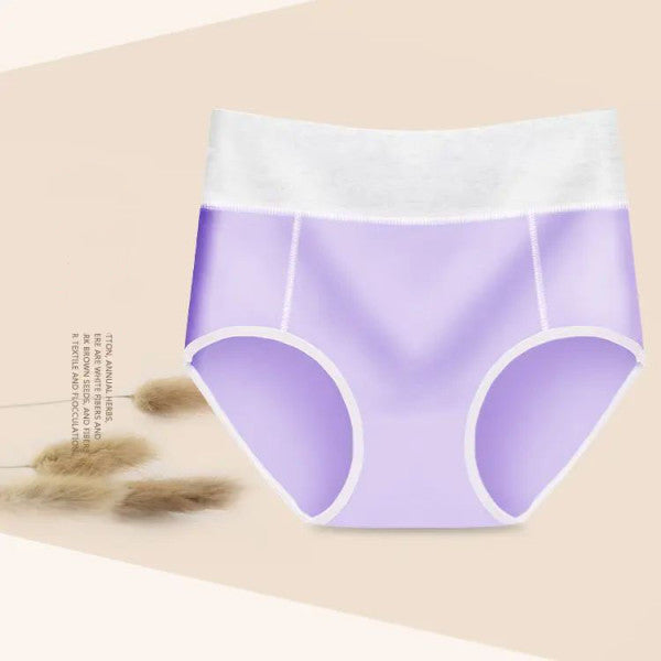 Stylish Light Purple Hipster Cotton Blend Women\'s Underwear Comfortable Elastic Waist Soft Fabric Normal Fit - Shop N Save