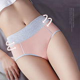 Stylish Gray Pink Elastic Waist Women\'s Hipster Underwear Soft Fabric Slim Fitted Stretchable Cotton Blend Material - Shop N Save