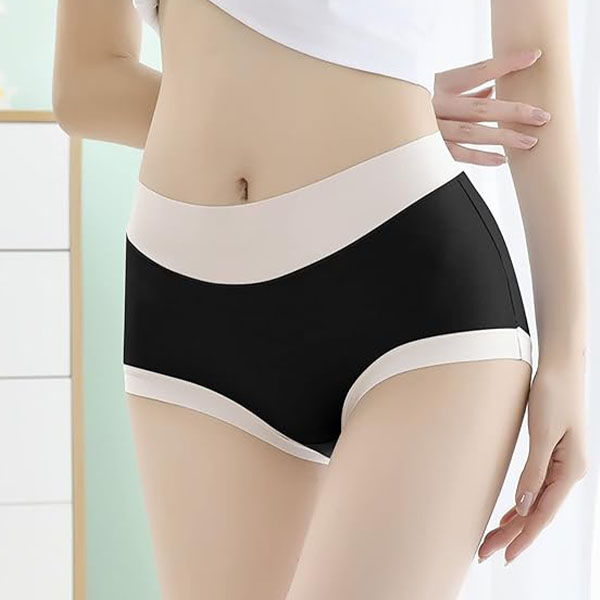Chic Black Cotton Blend Hipster Underwear Soft Stretchable &amp; Stylish Women\'s Panties with Elastic Waist - Shop N Save