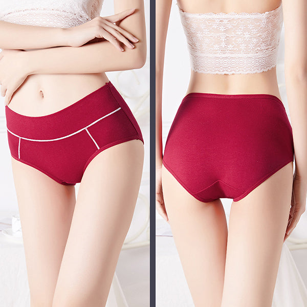 Comfortable Wine Red Cotton Blend Women\'s Hipster Underwear Soft Fabric Elastic Waist Perfect Innerwear for Girls - Shop N Save