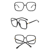 Clear View Square Large Black Frame Retro Fashion Glasses for Stylish Girls - Shop N Save