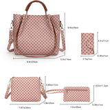 High Quality Double Handle Four Pieces Bags Set Zipper Closure Girls Fashion Wide Capacity Tote Bag Set Women Stylish Square Shape Bags