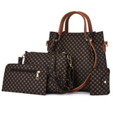 High Quality Double Handle Four Pieces Bags Set Zipper Closure Girls Fashion Wide Capacity Tote Bag Set Women Stylish Square Shape Bags