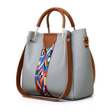 Unleash Your Fashionista with our 4-Piece Gray Synthetic Leather Luxury Handbag Set for Women. Get Maximum Style and Functionality with Double Handles Adjustable Strap and Zipper Closure!