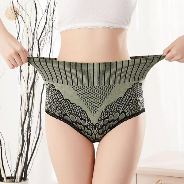 Stylish Lace Hipster Underwear for Women Soft Breathable and Seamless with High Elastic Waist and Green Color