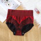 Stylish Lace Hipster Underwear Comfortable Breathable Seamless. High Elastic Waist Perfect for Casual Occasions Red Nylon Material. Exclusive for Women