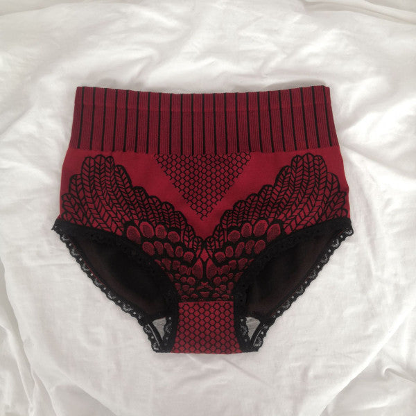 Stylish Lace Hipster Underwear Comfortable Breathable Seamless. High Elastic Waist Perfect for Casual Occasions Red Nylon Material. Exclusive for Women