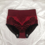 Stylish Lace Hipster Underwear Comfortable Breathable Seamless. High Elastic Waist Perfect for Casual Occasions Red Nylon Material. Exclusive for Women