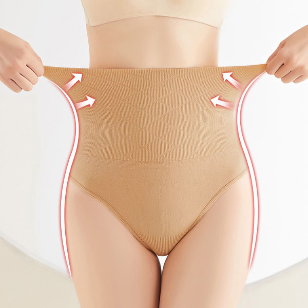 Flawless Figure Smooth Shape High Waist Control Brief for Women Cotton Blend Slim Fit Skin Shade Elastic Closure