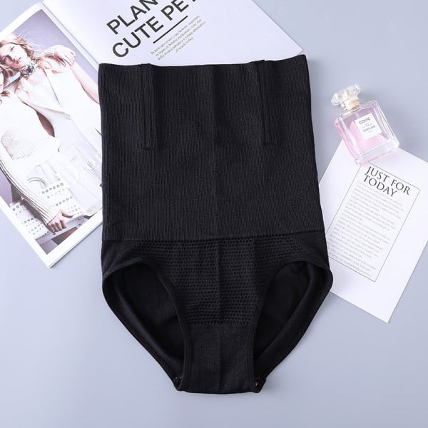 Flawless Silhouette High Waist Tummy Control Body Shaper Slimming Corset for Women Elastic Fit Black Spandex &amp; Nylon Lingerie