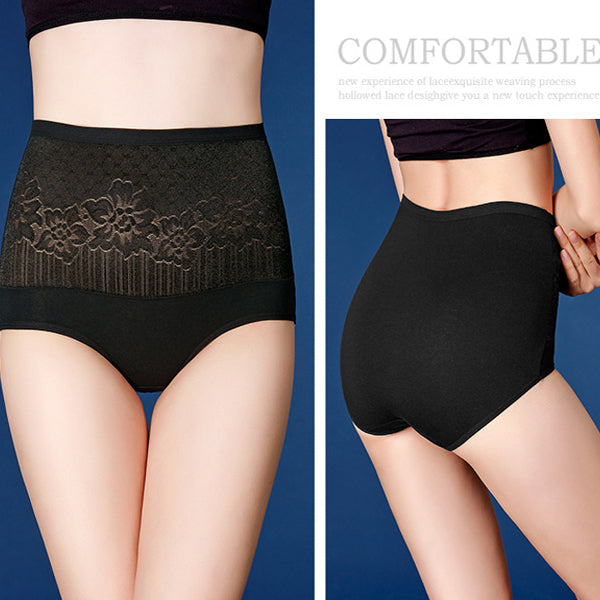 Floral Seamless High Waist Slim Fit Cotton Panties Comfortable &amp; Stylish Underwear for Women w/ Elastic Closure