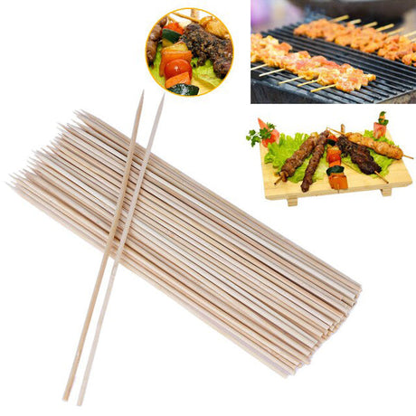 300 Pcs Strong Bbq Natural Bamboo Skewers - Brown