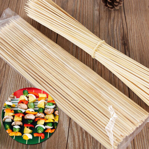 300 Pcs Strong Bbq Natural Bamboo Skewers - Brown