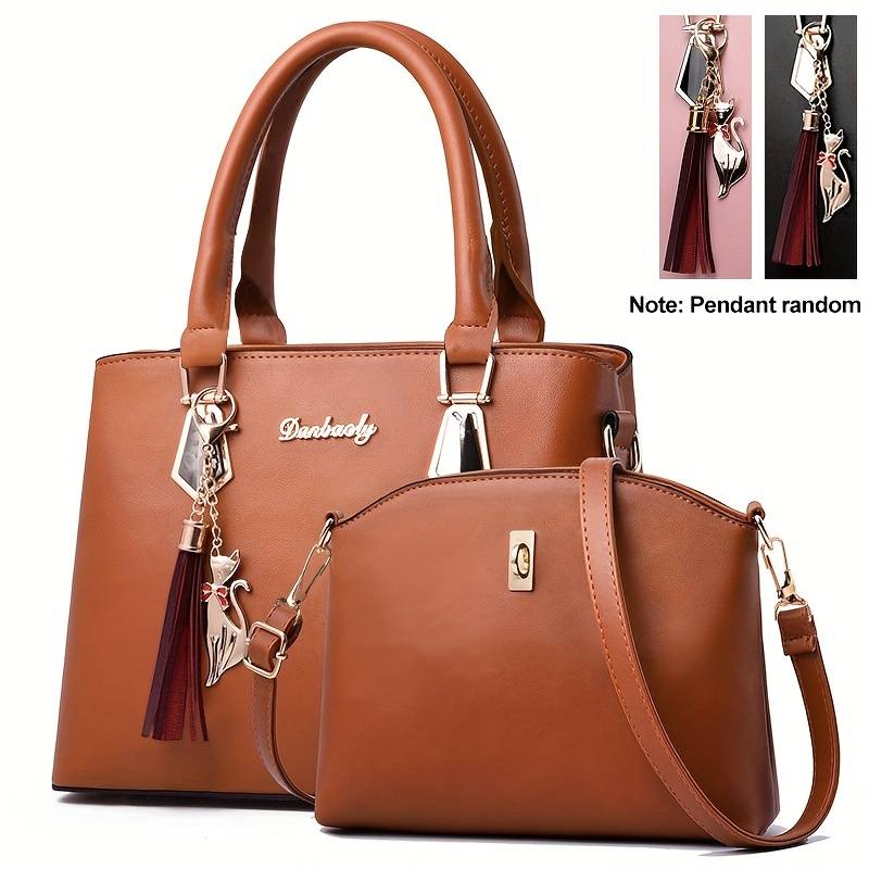 2 Pcs Double Size Valentine Handbags - Brown