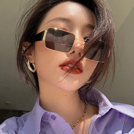Unisex Fashion Gold Side Sunglasses - Dark Gray - Shop N Save
