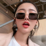 Unisex Fashion Gold Side Sunglasses - Dark Gray - Shop N Save