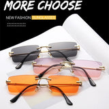 Girls Fashion Frameless Sunglasses - Coffee
