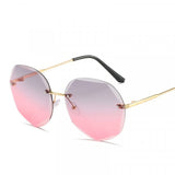 Girls Fashion Frameless Gradient Sunglasses - Gray Pink - Shop N Save
