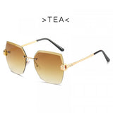 Woman Frameless Gradient Sunglasses - Khaki - Shop N Save