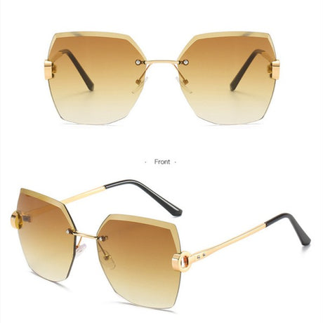 Woman Frameless Gradient Sunglasses - Khaki - Shop N Save