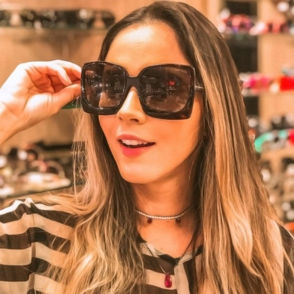 Ladies Retro Wild Gradient Sunglasses - Black - Shop N Save