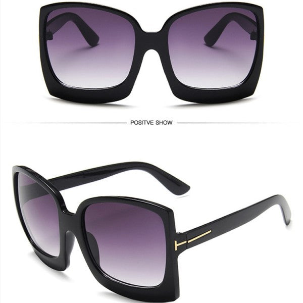 Ladies Retro Wild Gradient Sunglasses - Black - Shop N Save