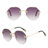 Girls Rimless Fashion Gradient Sunglasses - Gray - Shop N Save