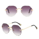 Girls Rimless Fashion Gradient Sunglasses - Light Coffee - Shop N Save
