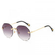 Girls Rimless Fashion Gradient Sunglasses - Gray - Shop N Save